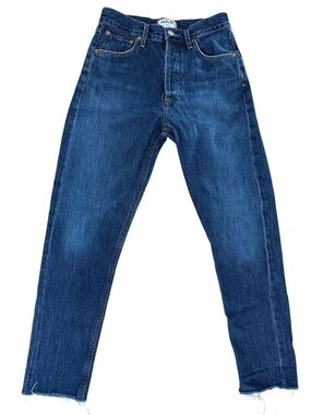 Agolde High Rise Straight Crop jeans Deep Blue Indigo Sz 24